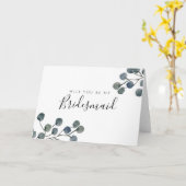 Eucalyptus laat je mijn bruidsmeisje zijn kaart (Gele Bloem)