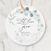 Eucalyptus Laat liefde groeien Plant Favor Classic Bedankjes Labels (Voorkant)