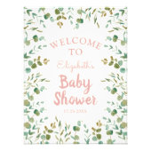 Eucalyptus laat meisje Baby shower welkomstbord Foto Afdruk (Voorkant)
