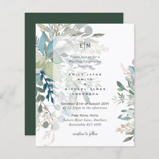 Eucalyptus laat natuurlijk groen huwelijk over (Voorkant / Achterkant)