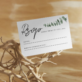 Eucalyptus laat QR-code bruiloft RSVP Notitiekaartje
