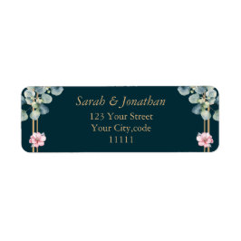 Eucalyptus laat roze bloem retour adres label