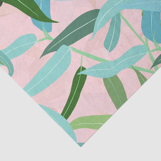 Eucalyptus laat roze design vallen tissuepapier (Detail)