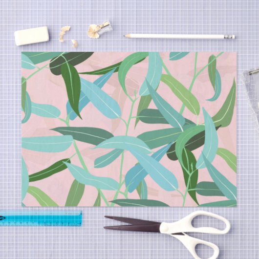 Eucalyptus laat roze design vallen tissuepapier (Craft)