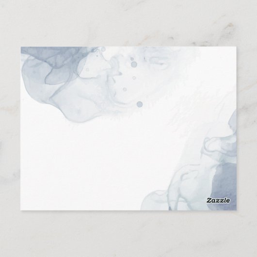 Eucalyptus laat stoffige blauwe bruiloft achter briefkaart (Achterkant)