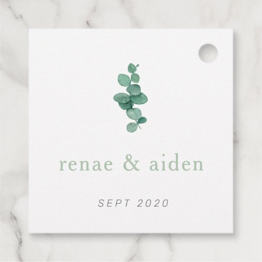 Eucalyptus label, Minimaal groen Bedankjes Labels (Achterkant)