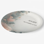 Eucalyptus Lace Tule Dusty Blue Vrijgezellenfeest Papieren Bordje (Gekanteld)