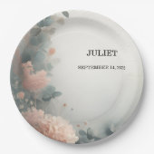 Eucalyptus Lace Tule Dusty Blue Vrijgezellenfeest Papieren Bordje (Voorkant)