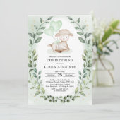 Eucalyptus Lamb Baby Sheep Christening Baptisme Kaart (Staand voorkant)