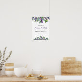 Eucalyptus Lavendel Bloemen Bruids Shower bord Poster (Keuken)