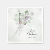 Eucalyptus & Lavendel Boeket Elegant Bruiloft Servet (Voorkant)