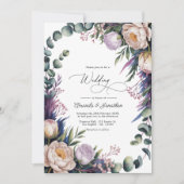 Eucalyptus, Lavendel & Champagne Blush Trouwfeest Kaart (Voorkant)