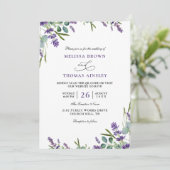 Eucalyptus Lavendel Elegante Budget QR Code Huweli Kaart (Staand voorkant)