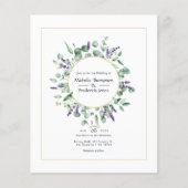 Eucalyptus Lavendel Geometrisch Goud Bruiloft Flyer (Voorkant)