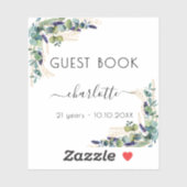 Eucalyptus lavendel groen verjaardag Gastboek Sticker (Vel)