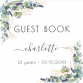 Eucalyptus lavendel groen verjaardag Gastboek Sticker (Voorkant)
