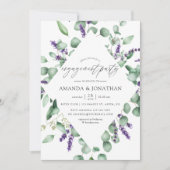 Eucalyptus Lavendel Groen Verlovingsfeest Kaart (Voorkant)