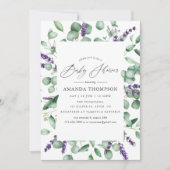 Eucalyptus Lavendel Groene Baby Shower Kaart (Voorkant)