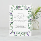 Eucalyptus Lavendel Groene Baby Shower Kaart (Staand voorkant)