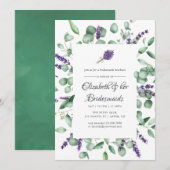 Eucalyptus Lavendel Groene Bruidsmeisjes Luncheon Kaart (Voorkant / Achterkant)