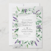 Eucalyptus Lavendel Groene QR Code RSVP Huwelijk Kaart (Voorkant)