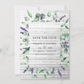 Eucalyptus Lavendel Landelijke Schuur Huwelijk Save The Date (Voorkant)