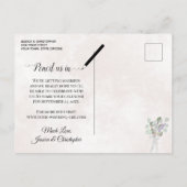 Eucalyptus & Lavendel Roze Bruiloft Save the Date Aankondigingskaart (Achterkant)