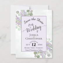 Eucalyptus & Lavendel Rustiek Paarse Save the Date