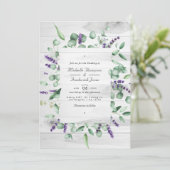 Eucalyptus Lavendel Rustieke QR Code RSVP Trouwen Kaart (Staand voorkant)