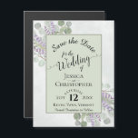 Eucalyptus & Lavendel Rustieke Salie Save the Date Magnetische Uitnodiging<br><div class="desc">Deze elegante save the date magnetische kaarten maken het gemakkelijk voor uw vrienden en familie om uw aanstaande bruiloft te onthouden. Het handbeschilderde waterverf ontwerp is voorzien van kanten script kalligrafie en artistieke typografie in een bleke salie groen lijst. Het lijst wordt omgeven door rustieke takjes landelijk gebladerte, waaronder eucalyptusbladeren...</div>