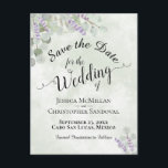 Eucalyptus & Lavendel Sage Bruiloft Save the Date Aankondigingskaart<br><div class="desc">Dit prachtige briefkaart is ontworpen om uw vrienden en familie op voorhand op de hoogte te stellen van uw aanstaande bruiloft. Het beschikt over een prachtig boho chique ontwerp met een gemarmerde salie groene achtergrond en handbeschilderde waterverf eucalyptus bladeren en lavendel takjes in de hoeken. De achterkant heeft een leuke...</div>