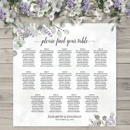 Eucalyptus Lavender 14 Tafel-weduwenkaart Poster