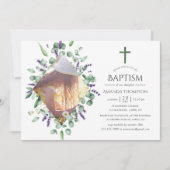 Eucalyptus Lavender Baptism of Christening Kaart (Voorkant)