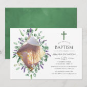 Eucalyptus Lavender Baptism of Christening Kaart (Voorkant / Achterkant)