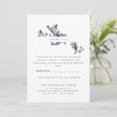 Eucalyptus Lavender begrafenis Bedankkaart (Staand voorkant)