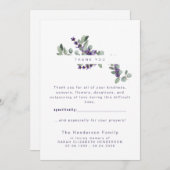 Eucalyptus Lavender begrafenis Bedankkaart (Voorkant / Achterkant)