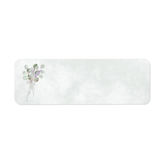 Eucalyptus & Lavender Blank Weduwkeeradres Etiket (Voorkant)