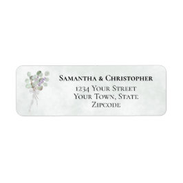 Eucalyptus & Lavender Boho Trouwretouradres Etiket