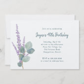 Eucalyptus Lavender Botanische Birthday Party Kaart (Voorkant)