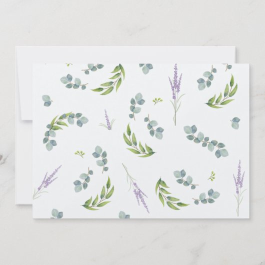 Eucalyptus Lavender Botanische Birthday Party Kaart (Achterkant)