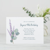 Eucalyptus Lavender Botanische Birthday Party Kaart (Staand voorkant)