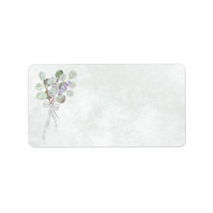 Eucalyptus Lavender Bouquet Blank Weddenschap Etiket