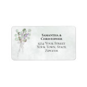 Eucalyptus & Lavender Bouquet Boho Weddenschap Etiket (Voorkant)