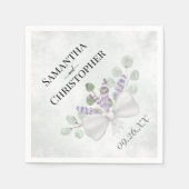 Eucalyptus & Lavender Bouquet Rustic Boho Wedding Servet (Voorkant)