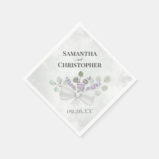 Eucalyptus & Lavender Bouquet Rustic Boho Wedding Servet (Hoek)