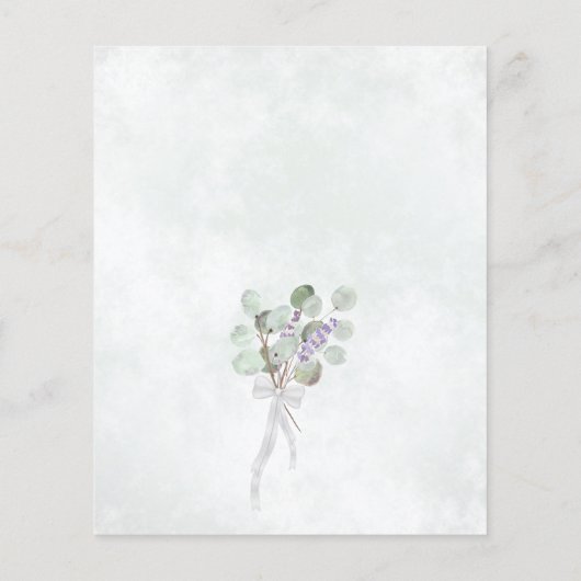 Eucalyptus & Lavender BUDGET Weddenschap Uitnodigi (Achterkant)