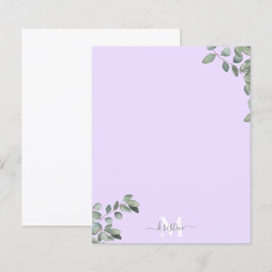 Eucalyptus Lavender Custom Name (Voorkant / Achterkant)