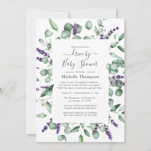 Eucalyptus Lavender Drive by Bridal or Baby shower Kaart (Voorkant)