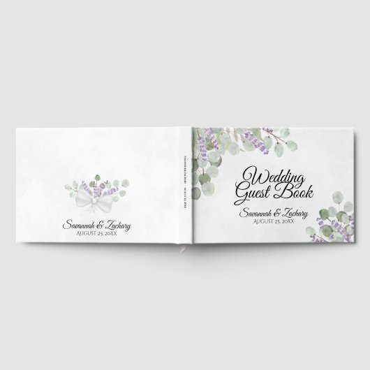 Eucalyptus & Lavender Elegant Boho Chic Wedding Gastenboek (Volledig)