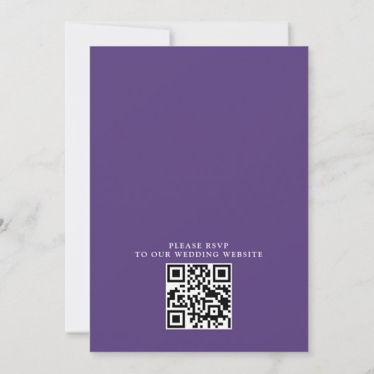 Eucalyptus Lavender Elegant Budget QR Code Wedding Kaart (Achterkant)